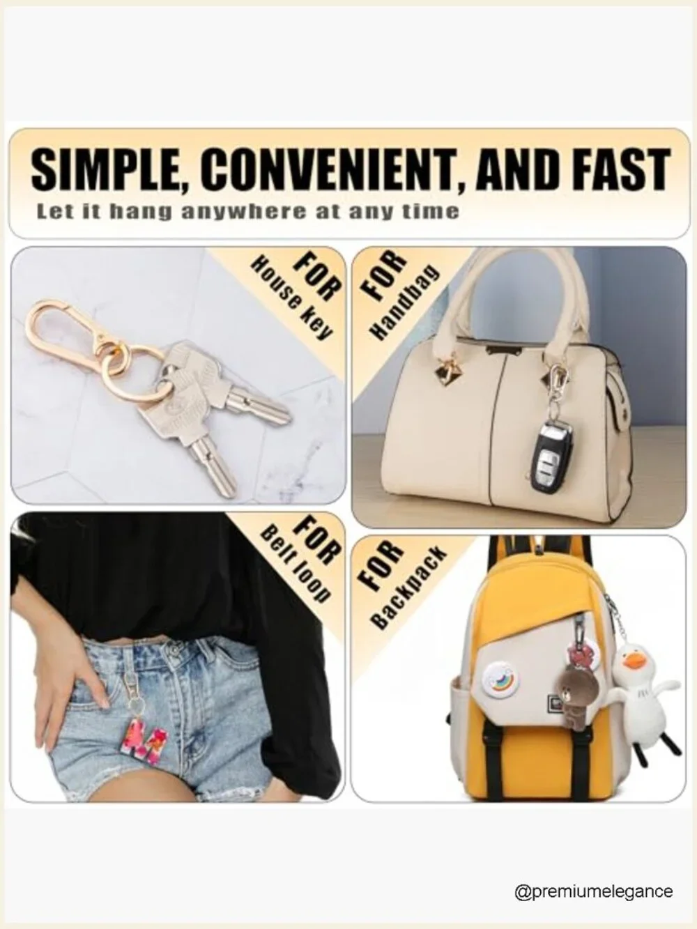 Metal Keychain Clip Ring Holder Organizer for Keys